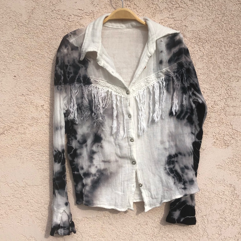 Jen’s Pirate Booty Tie Dye Fringe Blouse